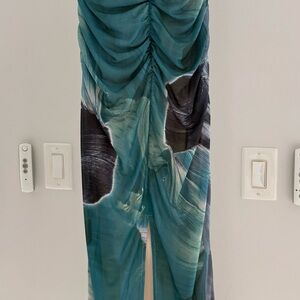 12th Tribe strapless teal Midi Dress NWT size M